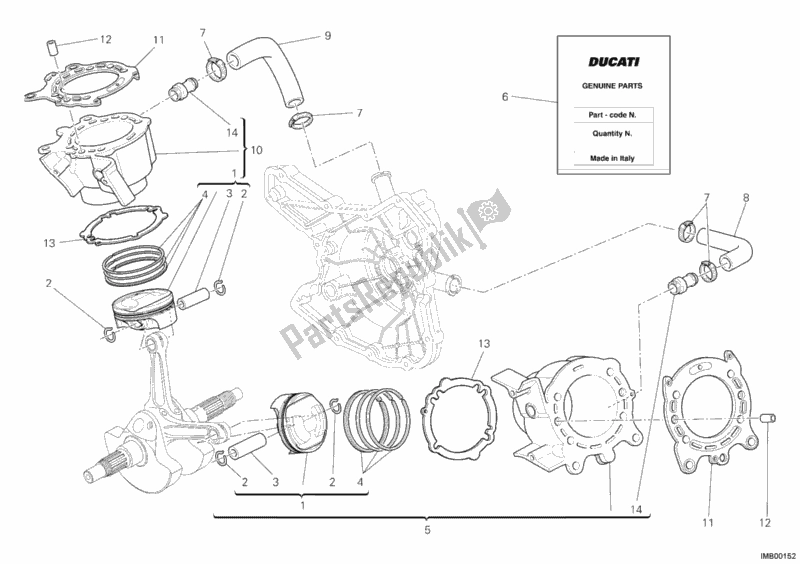 All parts for the Cylinder - Piston of the Ducati Multistrada 1200 S Sport USA 2011